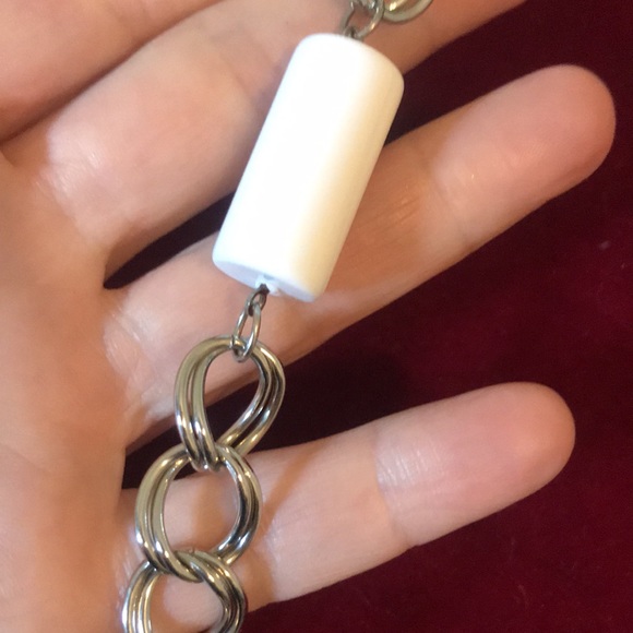 Park Lane silver tone chain barrel bead necklace, boxed new condition - Picture 3 of 9